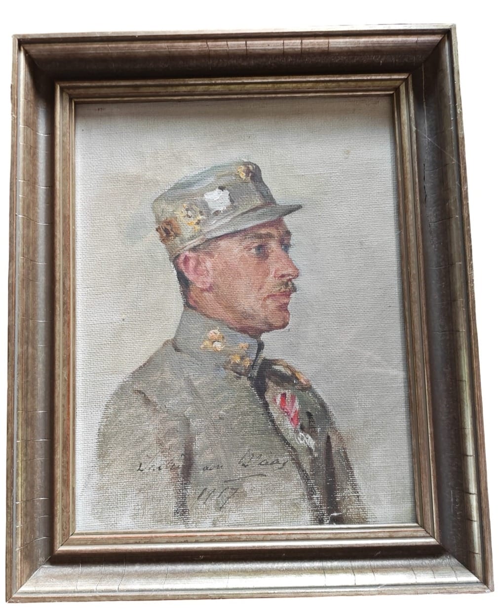 Portrait-Gemälde von Julius von Blaas, Hauptmann Paul Escherich (1917)